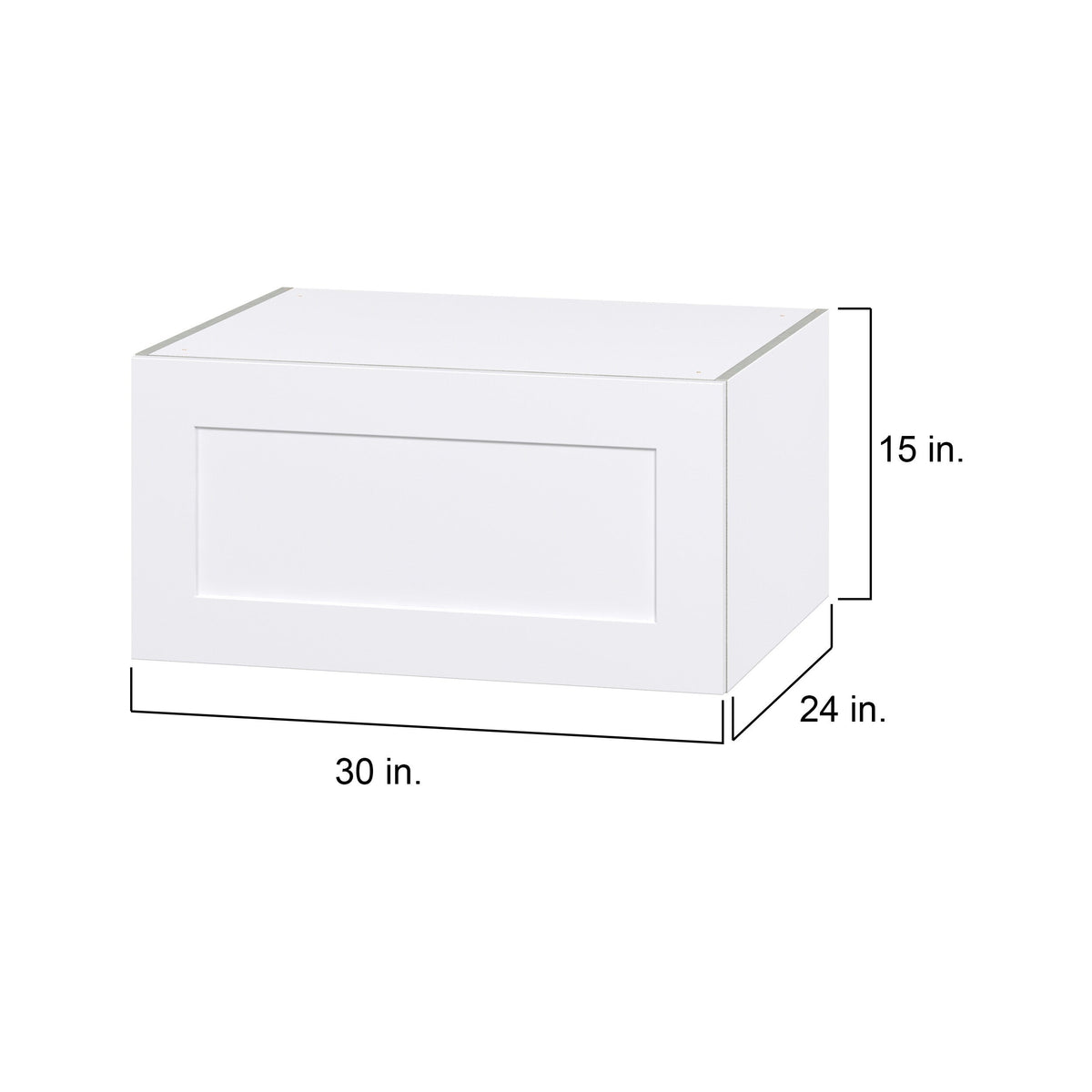 Hugo&Borg Jolie 30-in W x 15-in H x 24-in D Warm White Wall Fully Assembled Cabinet (Flat Panel Shaker Door Style)