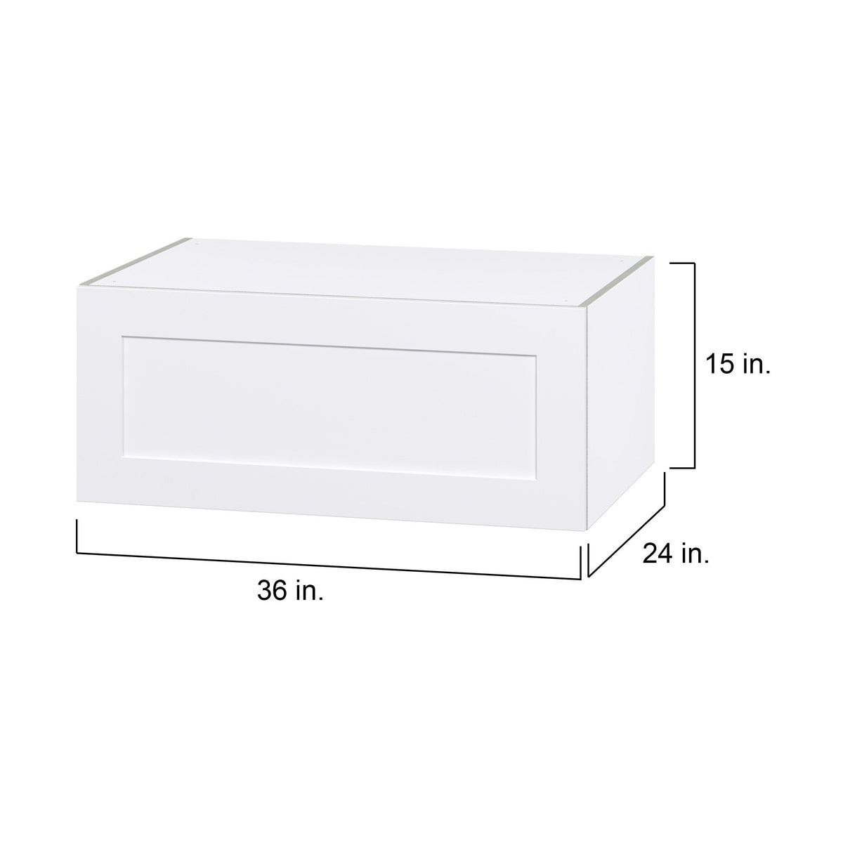 Hugo&Borg Jolie 36-in W x 15-in H x 24-in D Warm White Wall Fully Assembled Cabinet (Flat Panel Shaker Door Style)