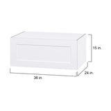 Hugo&Borg Jolie 36-in W x 15-in H x 24-in D Warm White Wall Fully Assembled Cabinet (Flat Panel Shaker Door Style)