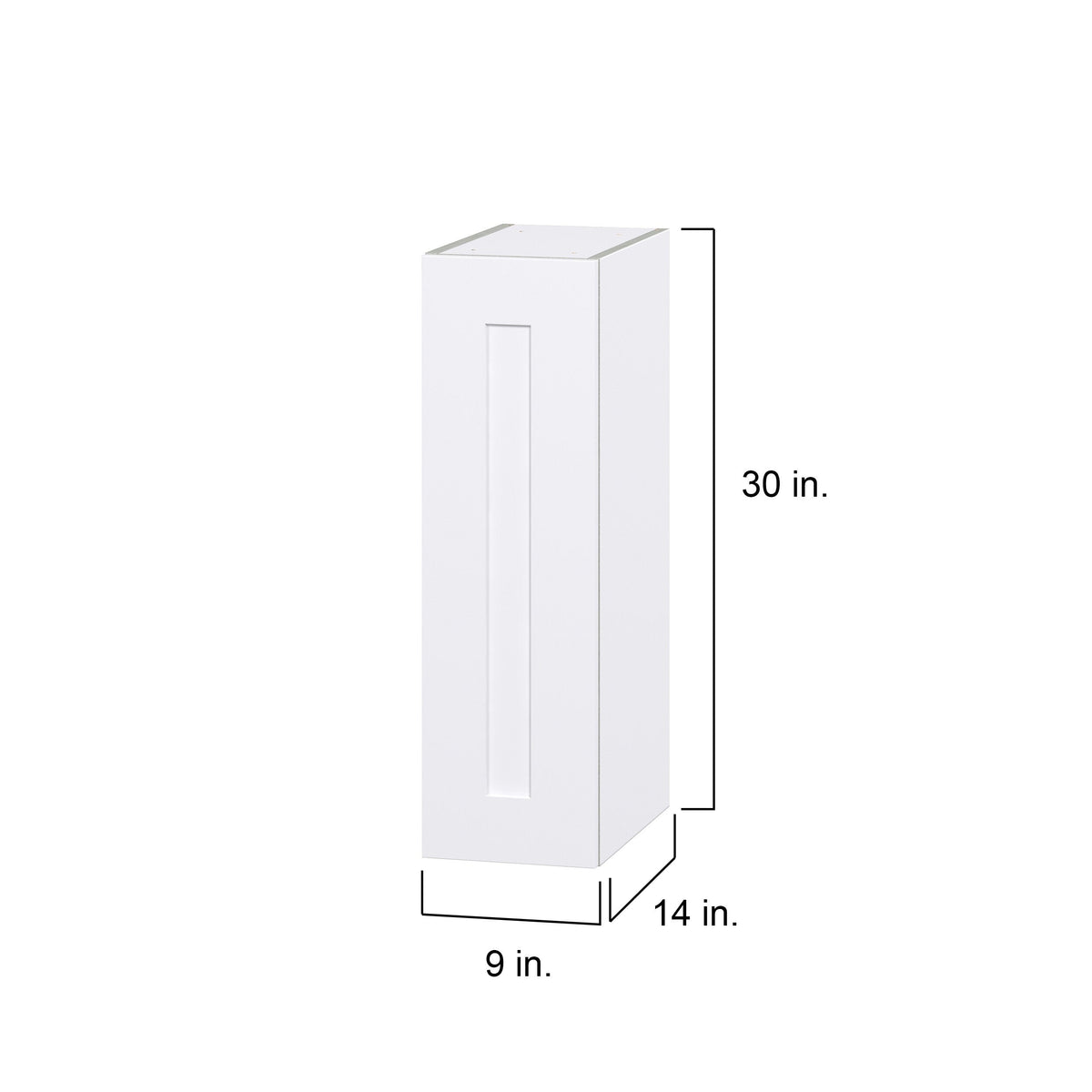 Hugo&Borg Jolie 9-in W x 30-in H x 14-in D Warm White Wall Fully Assembled Cabinet (Flat Panel Shaker Door Style)