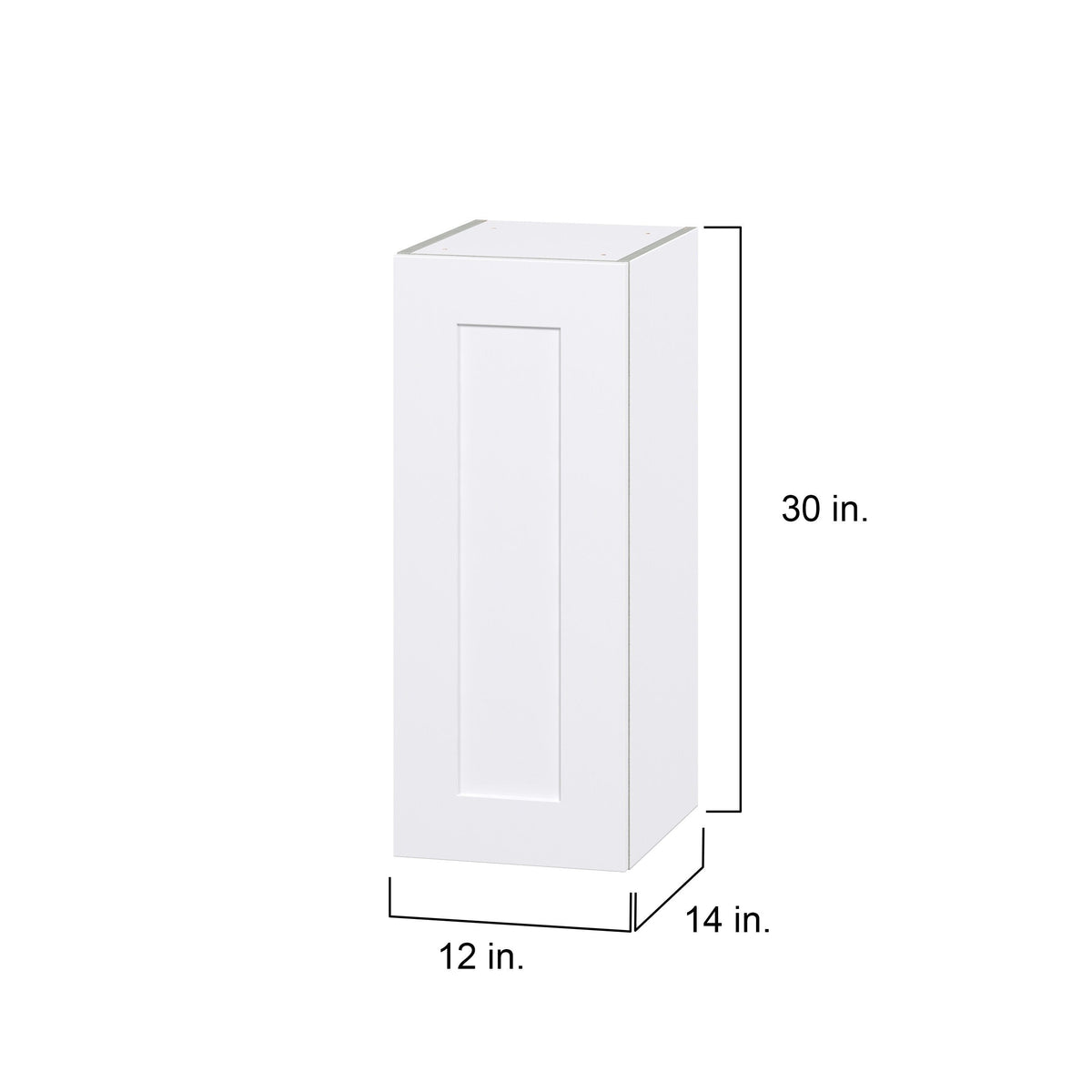 Hugo&Borg Jolie 12-in W x 30-in H x 14-in D Warm White Wall Fully Assembled Cabinet (Flat Panel Shaker Door Style)