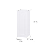 Hugo&Borg Jolie 12-in W x 30-in H x 14-in D Warm White Wall Fully Assembled Cabinet (Flat Panel Shaker Door Style)