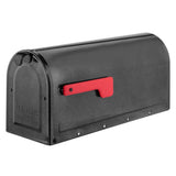 MB1 Post Mount Mailbox Red with Silver Flag - Super Arbor