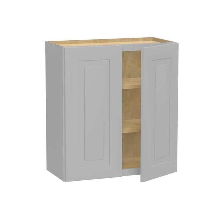 Home Decorators Collection Grayson 24 in. W x 12 in. D x 30 in. H Assembled Plywood Wall Kitchen Cabinet in Pearl Gray with Soft Close