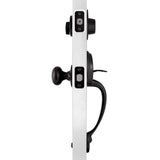 Coventry Matte Black Door Handleset with Cambridge Knob Interior and Single Cylinder Deadbolt - Super Arbor