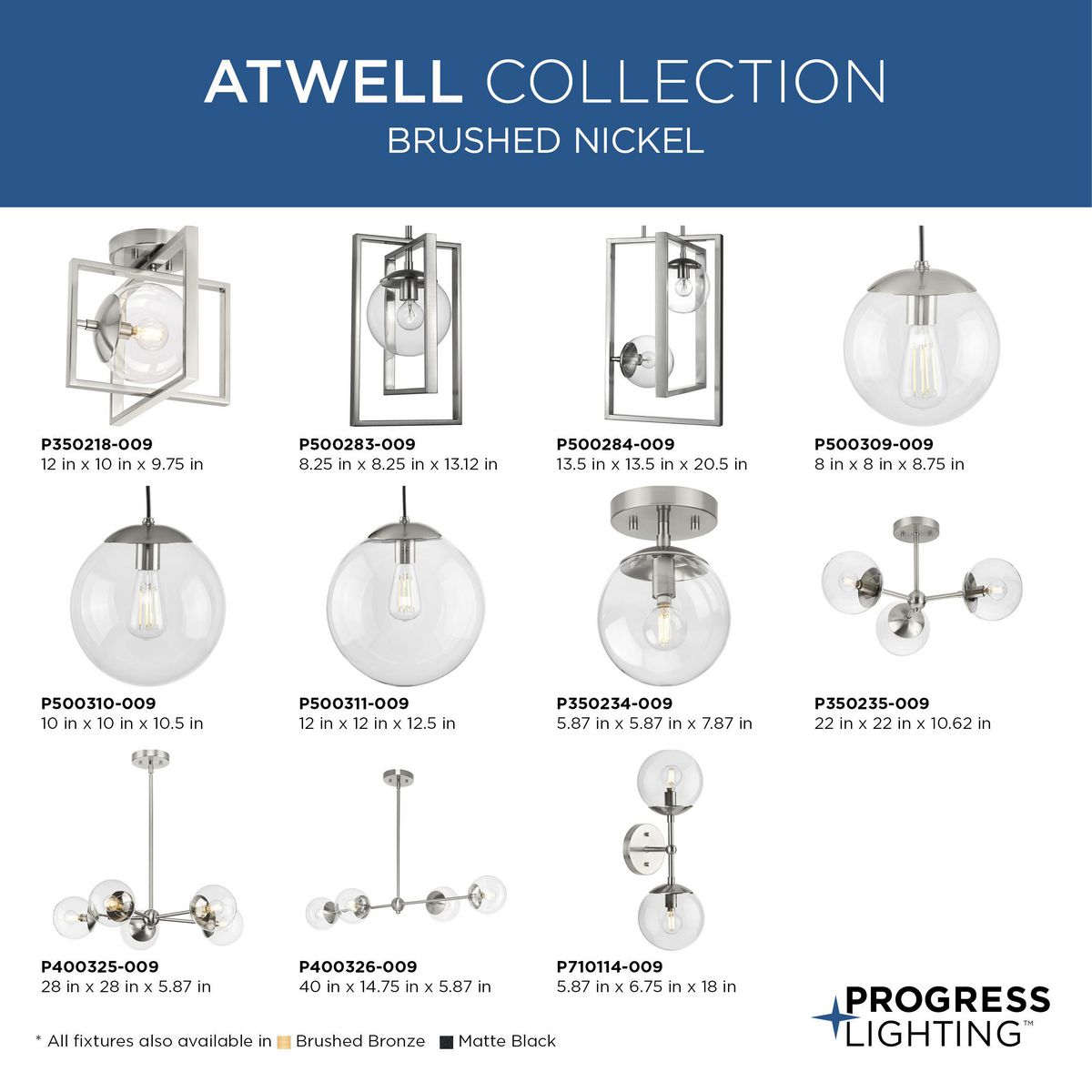 Progress Lighting Atwell 5-Light Matte Black Mid-century Chandelier