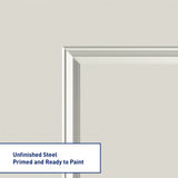 Therma-Tru Benchmark Doors 32-in x 80-in Steel Half Lite Left-Hand Inswing Ready-to-Paint Prehung Front Door with Brickmould and Internal Blinds