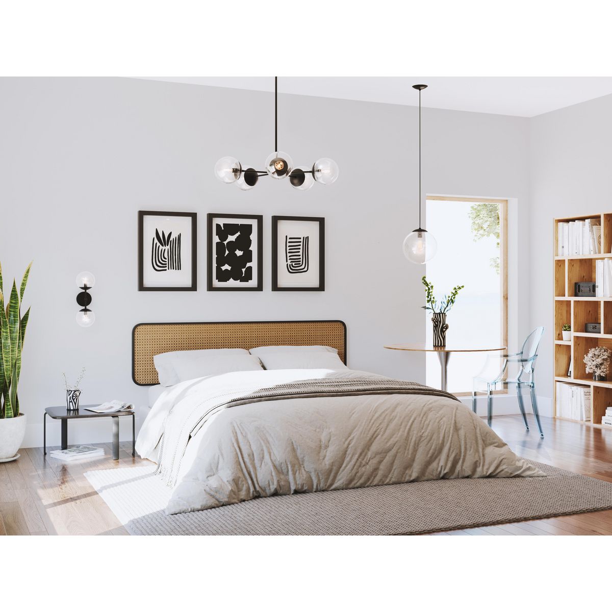 Progress Lighting Atwell 5-Light Matte Black Mid-century Chandelier