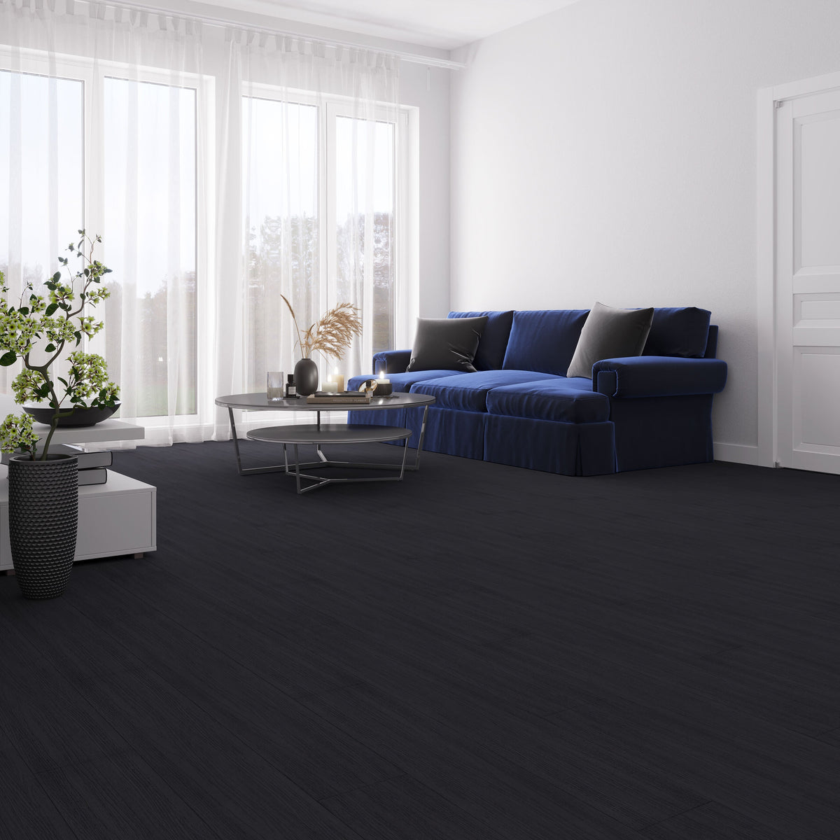 Lucida USA (Sample) Maxcore Tourmaline Black Wood Look 28-mil Waterproof Interlocking Luxury Vinyl Plank