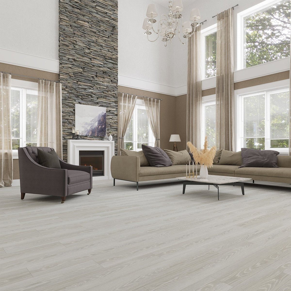 Lucida USA (Sample) Maxcore Antique Oak Gray Wood Look 22-mil Waterproof Interlocking Luxury Vinyl Plank