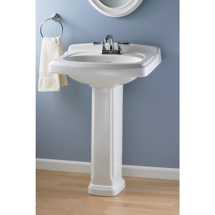 American Standard Portsmouth 8 in. Widespread Pedestal/Vanity Sink Top in White, 24-3/8 x 19-1/2 in