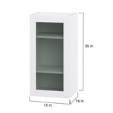 Hugo&Borg Rosemont 18-in W x 35-in H x 14-in D Glacier White Wall Fully Assembled Cabinet (Glass Panel Shaker Door Style)