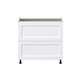 Hugo&Borg Rosemont 36-in W x 34.5-in H x 24-in D Glacier White 2-Drawer Base Fully Assembled Cabinet