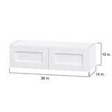 Hugo&Borg Rosemont 36-in W x 10-in H x 14-in D Glacier White Wall Fully Assembled Cabinet (Flat Panel Shaker Door Style)