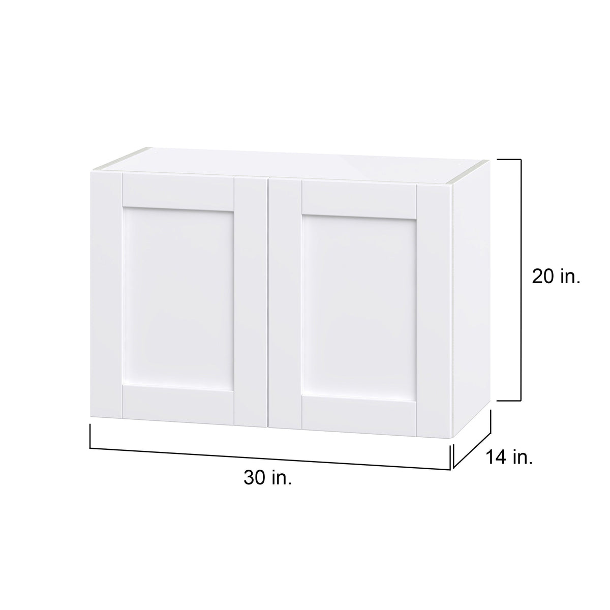 Hugo&Borg Rosemont 30-in W x 20-in H x 14-in D Glacier White Wall Fully Assembled Cabinet (Flat Panel Shaker Door Style)