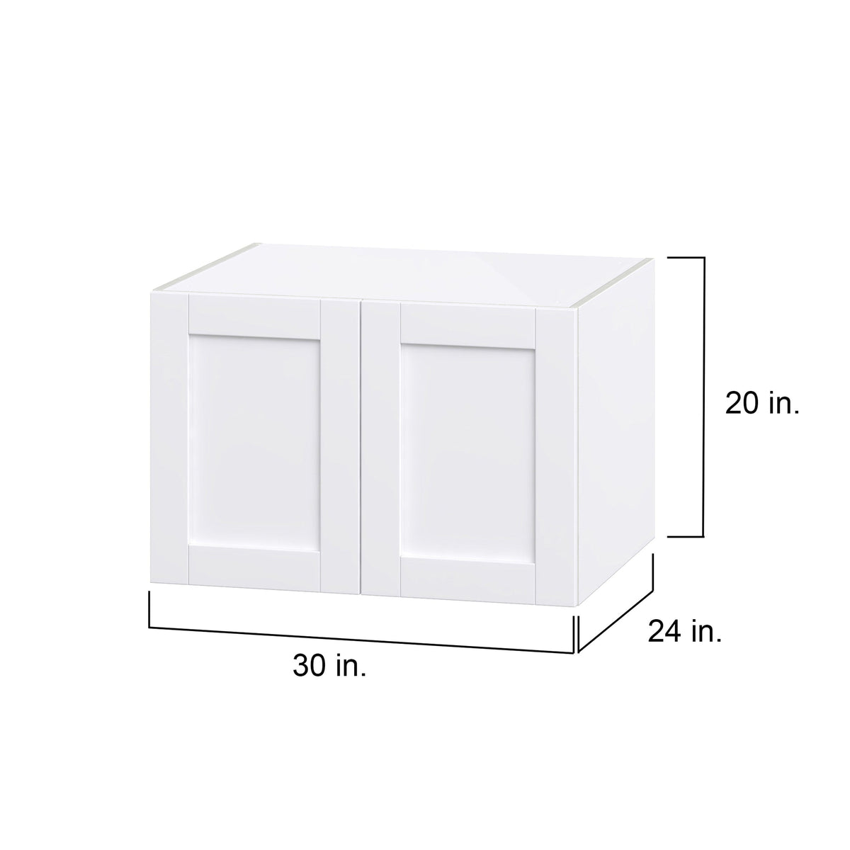 Hugo&Borg Rosemont 30-in W x 20-in H x 24-in D Glacier White Wall Fully Assembled Cabinet (Flat Panel Shaker Door Style)