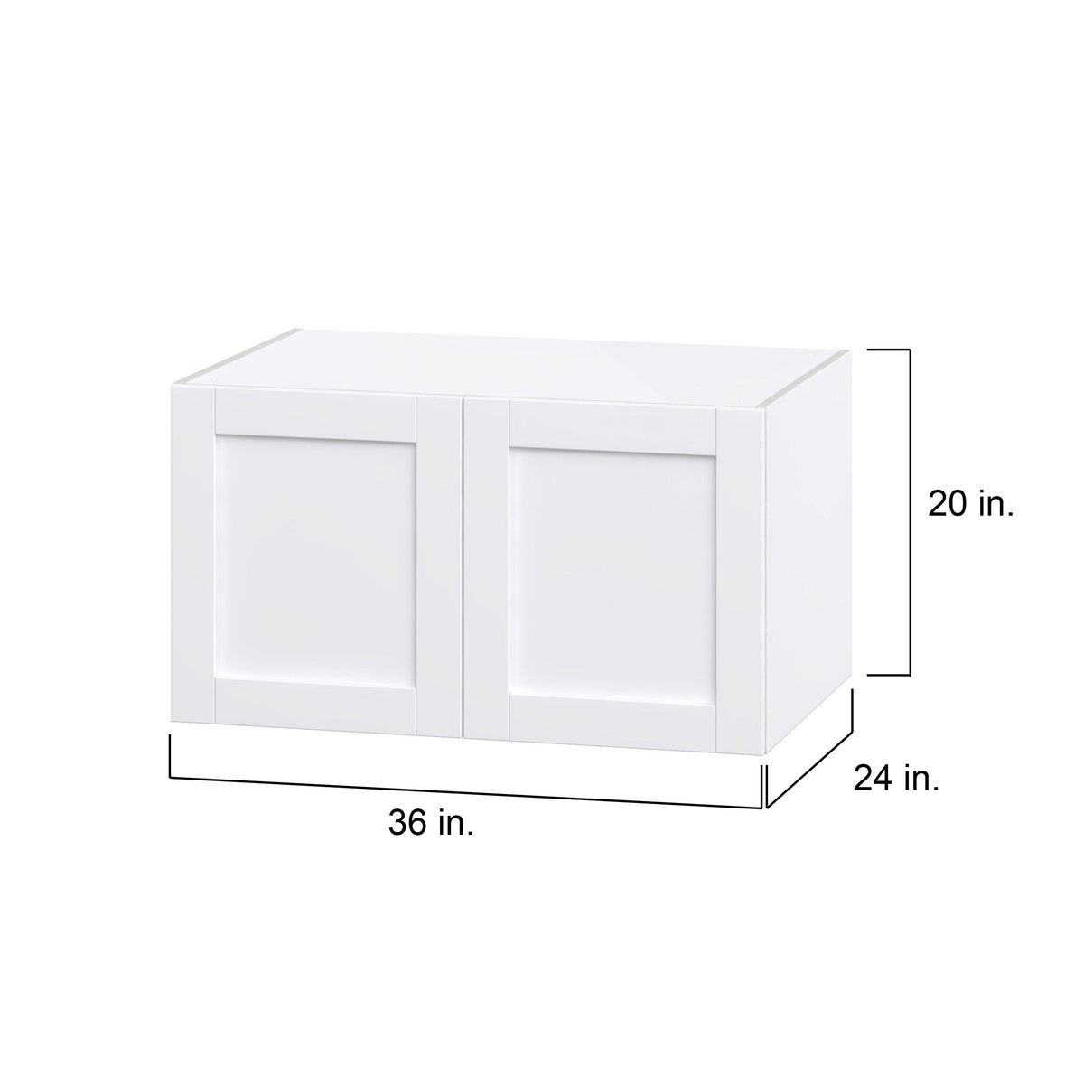 Hugo&Borg Rosemont 36-in W x 20-in H x 24-in D Glacier White Wall Fully Assembled Cabinet (Flat Panel Shaker Door Style)