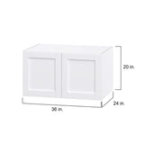 Hugo&Borg Rosemont 36-in W x 20-in H x 24-in D Glacier White Wall Fully Assembled Cabinet (Flat Panel Shaker Door Style)