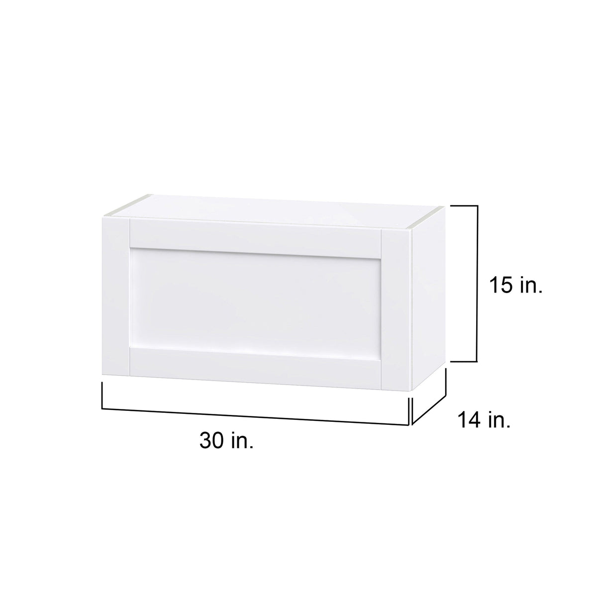 Hugo&Borg Rosemont 30-in W x 15-in H x 14-in D Glacier White Wall Fully Assembled Cabinet (Flat Panel Shaker Door Style)