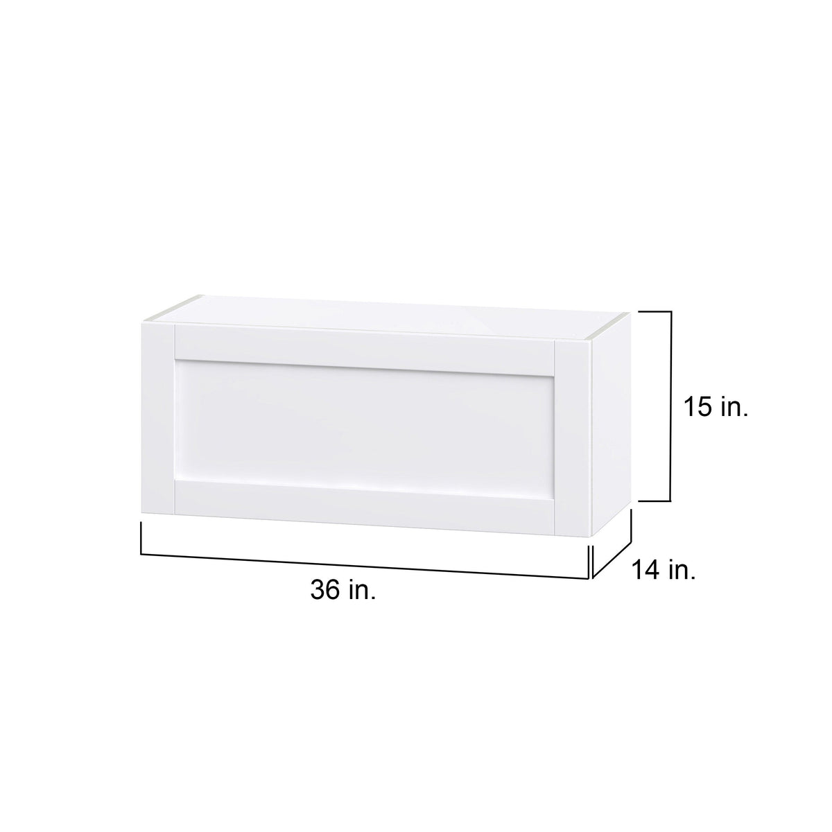 Hugo&Borg Rosemont 36-in W x 15-in H x 14-in D Glacier White Wall Fully Assembled Cabinet (Flat Panel Shaker Door Style)