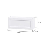Hugo&Borg Rosemont 36-in W x 15-in H x 14-in D Glacier White Wall Fully Assembled Cabinet (Flat Panel Shaker Door Style)
