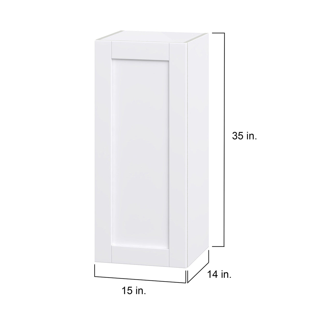 Hugo&Borg Rosemont 15-in W x 35-in H x 14-in D Glacier White Wall Fully Assembled Cabinet (Flat Panel Shaker Door Style)
