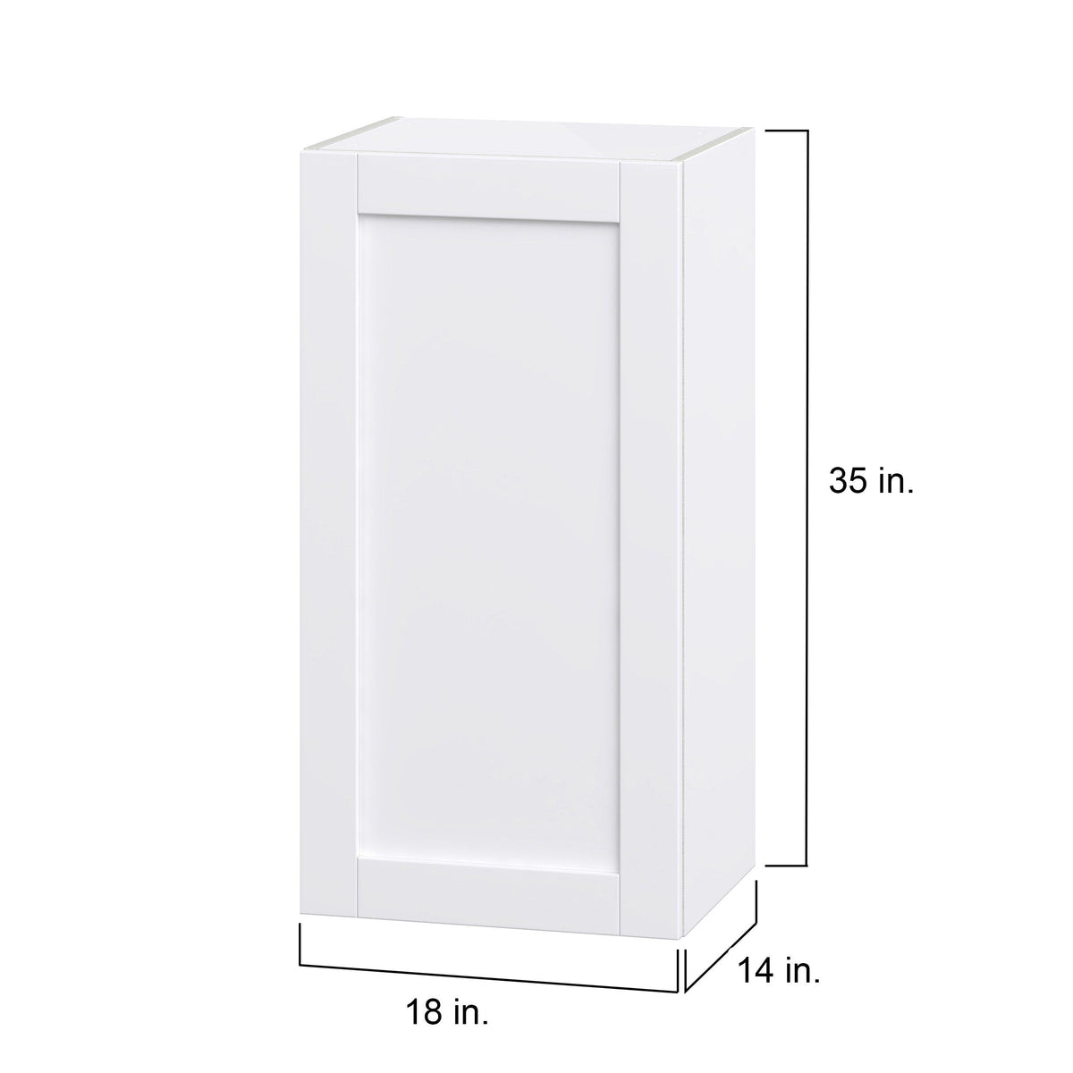 Hugo&Borg Rosemont 18-in W x 35-in H x 14-in D Glacier White Wall Fully Assembled Cabinet (Flat Panel Shaker Door Style)