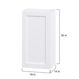 Hugo&Borg Rosemont 18-in W x 35-in H x 14-in D Glacier White Wall Fully Assembled Cabinet (Flat Panel Shaker Door Style)