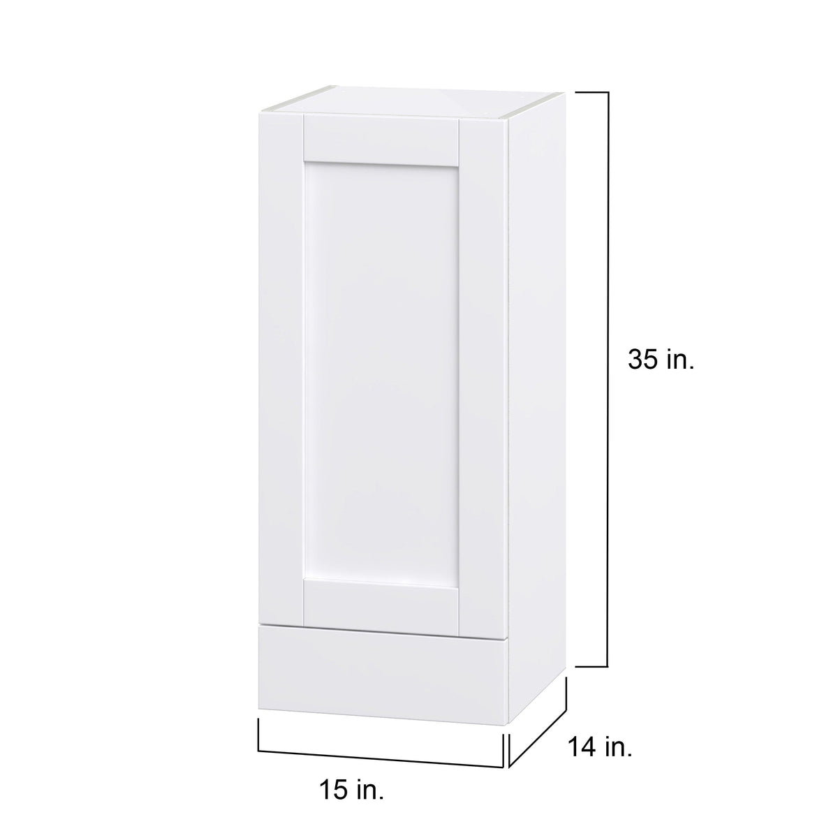 Hugo&Borg Rosemont 15-in W x 35-in H x 14-in D Glacier White 1-Drawer Wall Fully Assembled Cabinet (Flat Panel Shaker Style)