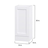 Hugo&Borg Rosemont 15-in W x 35-in H x 14-in D Glacier White 1-Drawer Wall Fully Assembled Cabinet (Flat Panel Shaker Style)