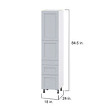 Hugo&Borg Charlesberg 18-in W x 84.5-in H x 24-in D Gray 3-Drawers Pantry Fully Assembled Cabinet (Flat Panel Shaker Style)
