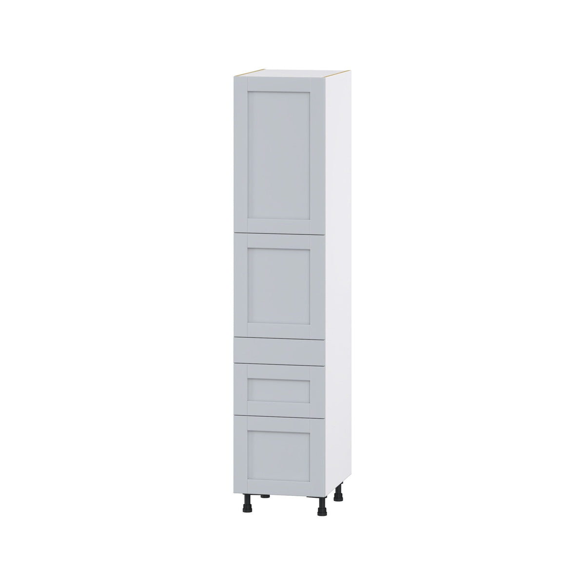 Hugo&Borg Charlesberg 18-in W x 84.5-in H x 24-in D Gray 3-Drawers Pantry Fully Assembled Cabinet (Flat Panel Shaker Style)