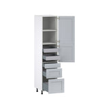 Hugo&Borg Charlesberg 18-in W x 84.5-in H x 24-in D Gray 3-Drawers Pantry Fully Assembled Cabinet (Flat Panel Shaker Style)