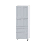 Hugo&Borg Charlesberg 30-in W x 84.5-in H x 24-in D Gray 3-Drawers Pantry Fully Assembled Cabinet (Flat Panel Shaker Style)