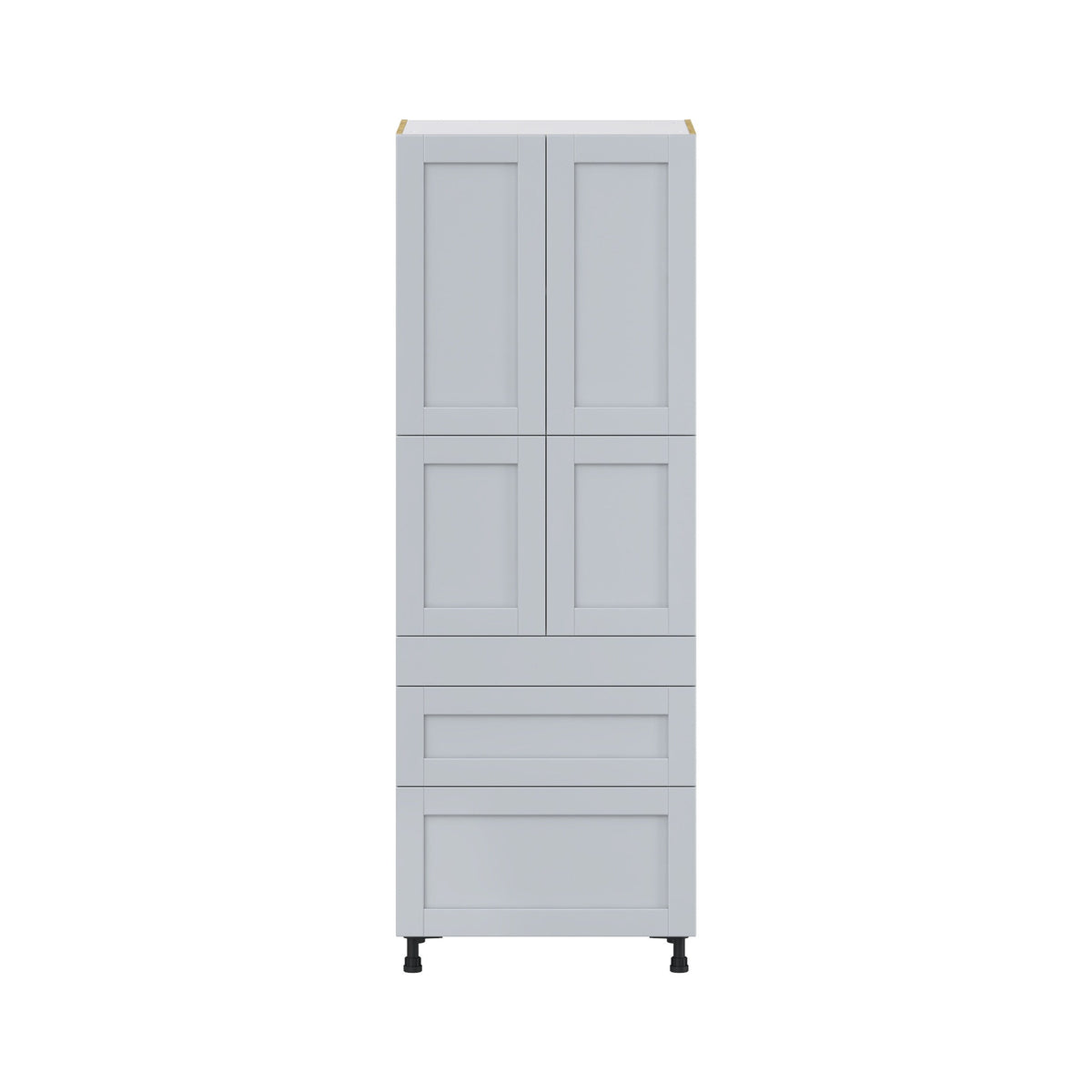 Hugo&Borg Charlesberg 30-in W x 84.5-in H x 24-in D Gray 3-Drawers Pantry Fully Assembled Cabinet (Flat Panel Shaker Style)