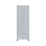 Hugo&Borg Charlesberg 30-in W x 84.5-in H x 24-in D Gray 3-Drawers Pantry Fully Assembled Cabinet (Flat Panel Shaker Style)