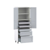 Hugo&Borg Charlesberg 30-in W x 84.5-in H x 24-in D Gray 3-Drawers Pantry Fully Assembled Cabinet (Flat Panel Shaker Style)