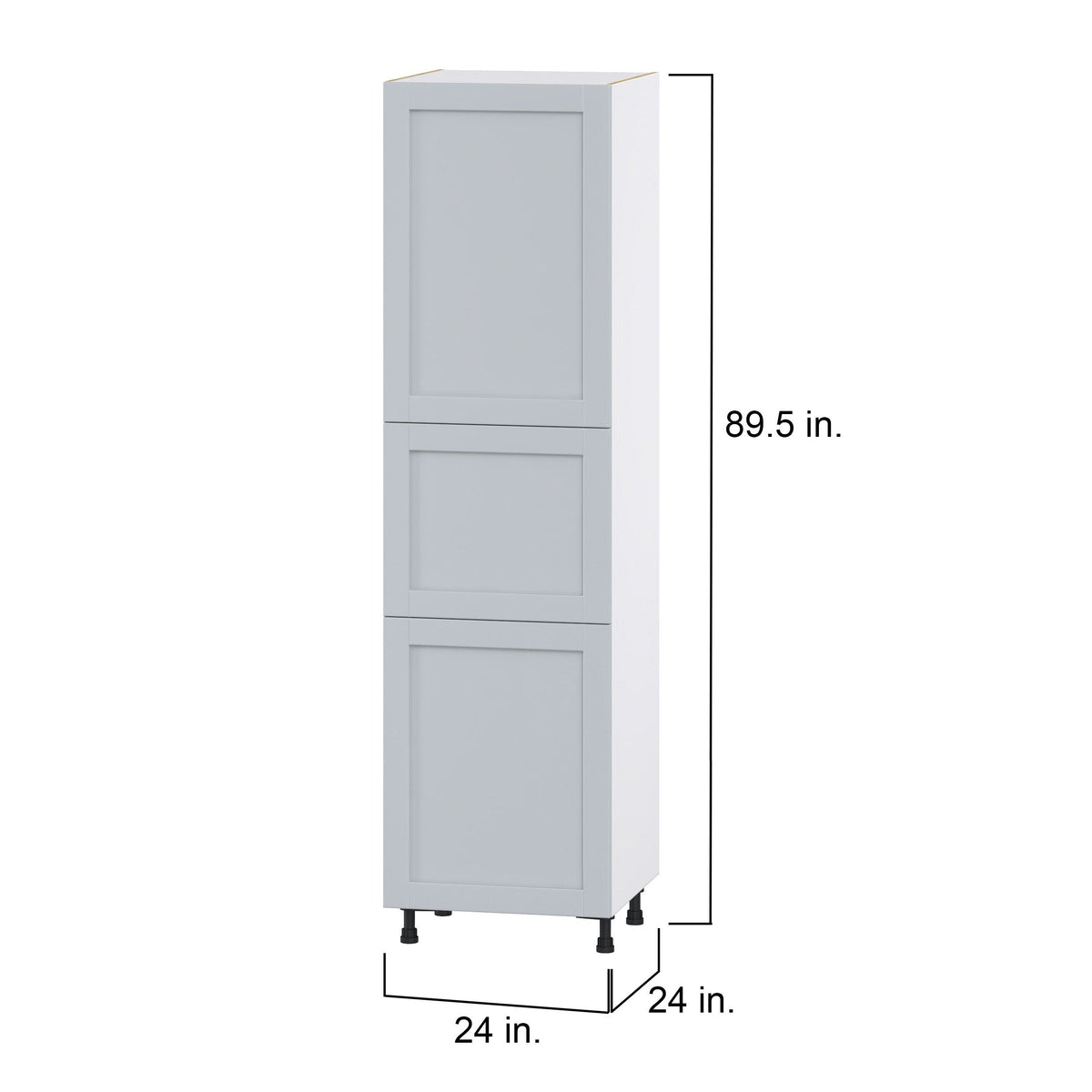 Hugo&Borg Charlesberg 24-in W x 89.5-in H x 24-in D Gray Pantry Fully Assembled Cabinet (Flat Panel Shaker Door Style)