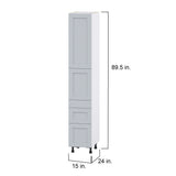 Hugo&Borg Charlesberg 15-in W x 89.5-in H x 24-in D Gray 3-Drawers Pantry Fully Assembled Cabinet (Flat Panel Shaker Style)