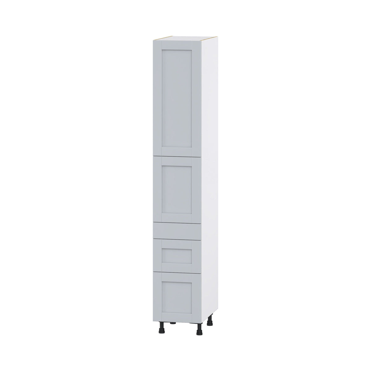 Hugo&Borg Charlesberg 15-in W x 89.5-in H x 24-in D Gray 3-Drawers Pantry Fully Assembled Cabinet (Flat Panel Shaker Style)