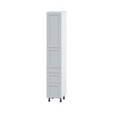 Hugo&Borg Charlesberg 15-in W x 89.5-in H x 24-in D Gray 3-Drawers Pantry Fully Assembled Cabinet (Flat Panel Shaker Style)