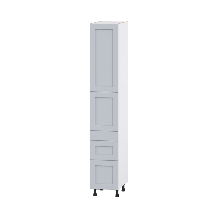 Hugo&Borg Charlesberg 15-in W x 89.5-in H x 24-in D Gray 3-Drawers Pantry Fully Assembled Cabinet (Flat Panel Shaker Style)