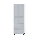Hugo&Borg Charlesberg 30-in W x 89.5-in H x 24-in D Gray 3-Drawers Pantry Fully Assembled Cabinet (Flat Panel Shaker Style)