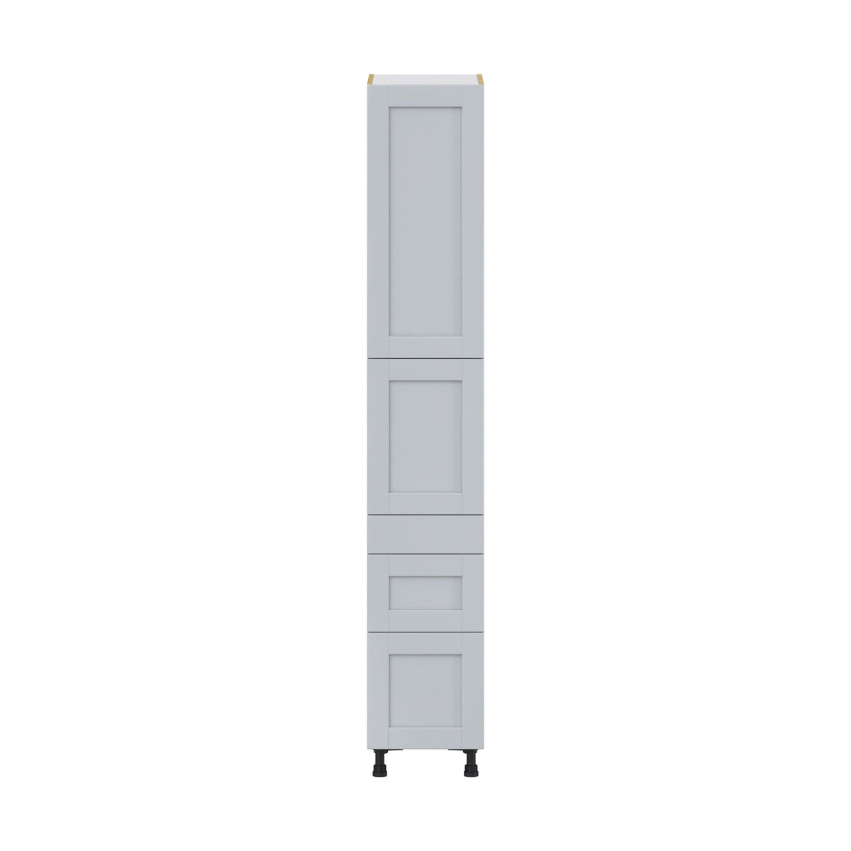 Hugo&Borg Charlesberg 15-in W x 89.5-in H x 24-in D Gray 3-Drawers Pantry Fully Assembled Cabinet (Flat Panel Shaker Style)