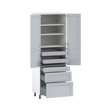 Hugo&Borg Charlesberg 30-in W x 89.5-in H x 24-in D Gray 3-Drawers Pantry Fully Assembled Cabinet (Flat Panel Shaker Style)