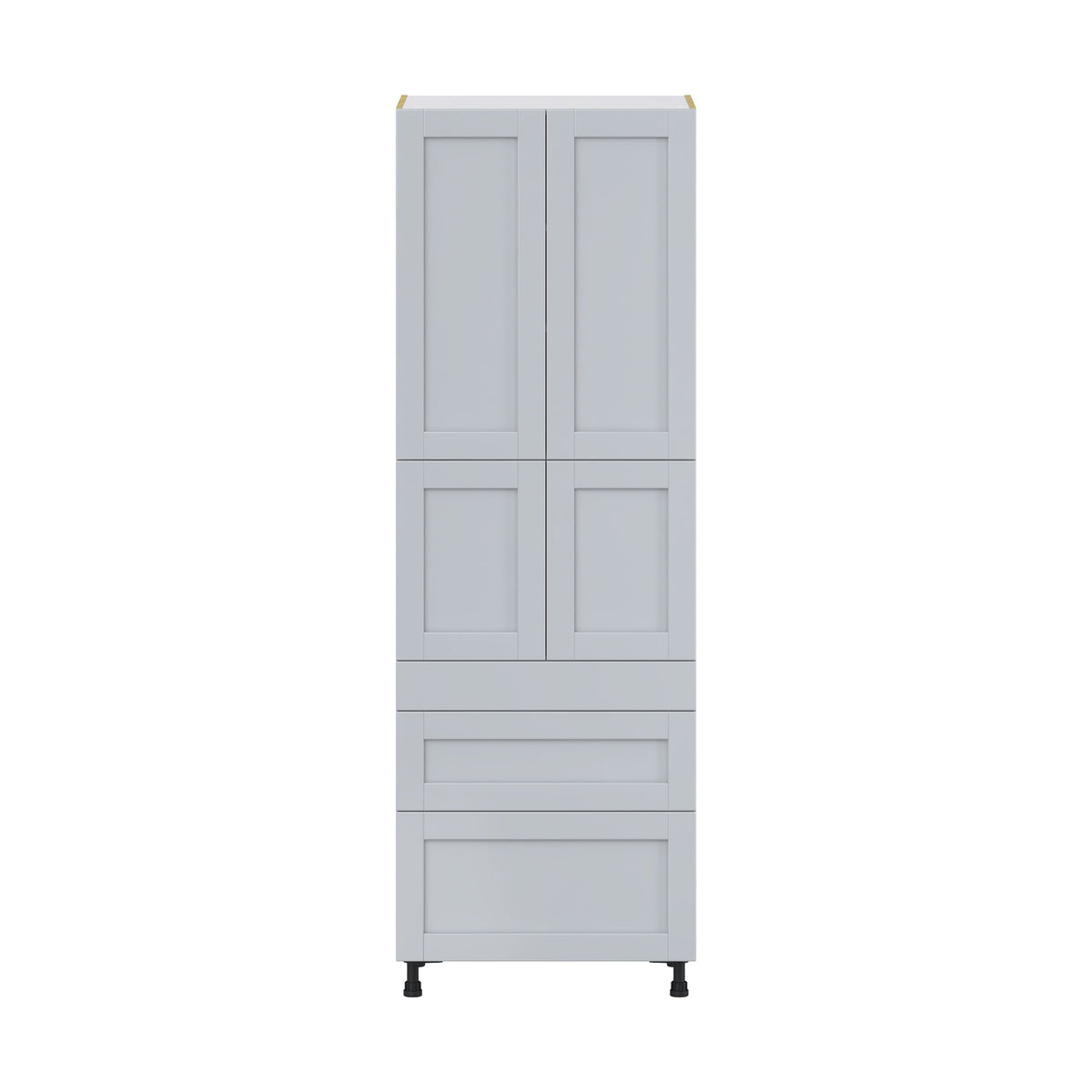 Hugo&Borg Charlesberg 30-in W x 89.5-in H x 24-in D Gray 3-Drawers Pantry Fully Assembled Cabinet (Flat Panel Shaker Style)