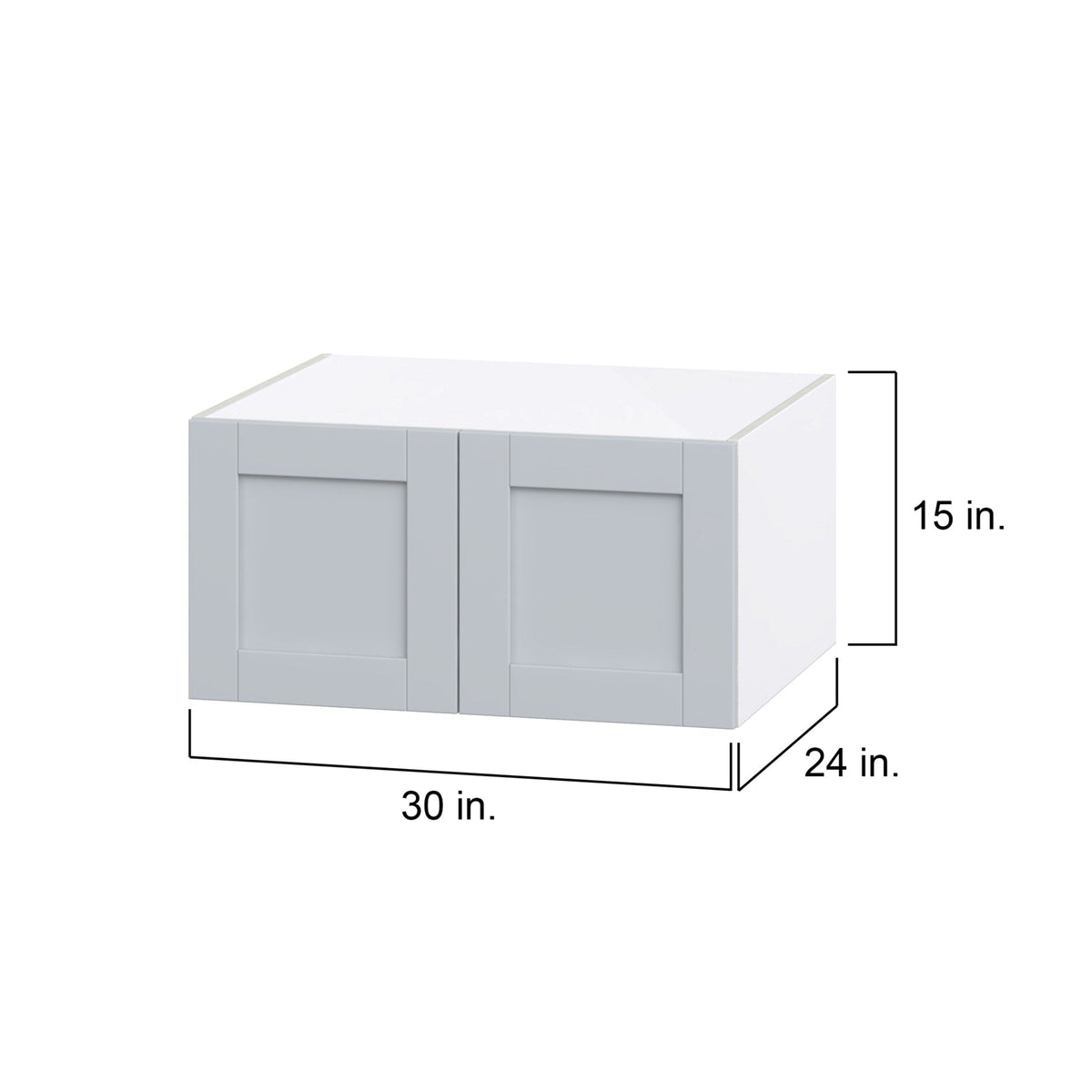 Hugo&Borg Charlesberg 30-in W x 15-in H x 24-in D Gray Wall Fully Assembled Cabinet (Flat Panel Shaker Door Style)