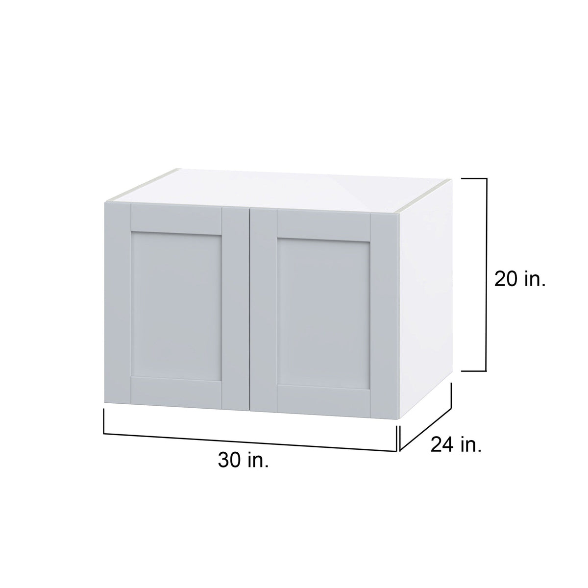 Hugo&Borg Charlesberg 30-in W x 20-in H x 24-in D Gray Wall Fully Assembled Cabinet (Flat Panel Shaker Door Style)