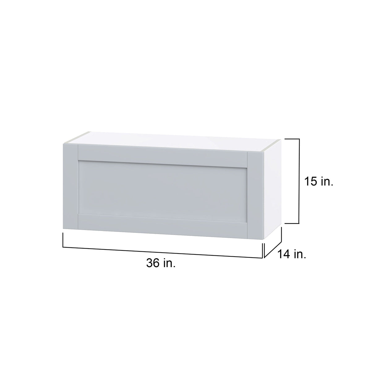 Hugo&Borg Charlesberg 36-in W x 15-in H x 14-in D Gray Wall Fully Assembled Cabinet (Flat Panel Shaker Door Style)