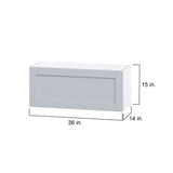 Hugo&Borg Charlesberg 36-in W x 15-in H x 14-in D Gray Wall Fully Assembled Cabinet (Flat Panel Shaker Door Style)